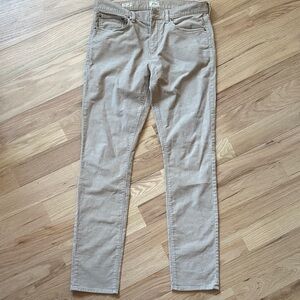 J Crew tan light brown khaki corduroy pants style 250 men's size 34 x 34